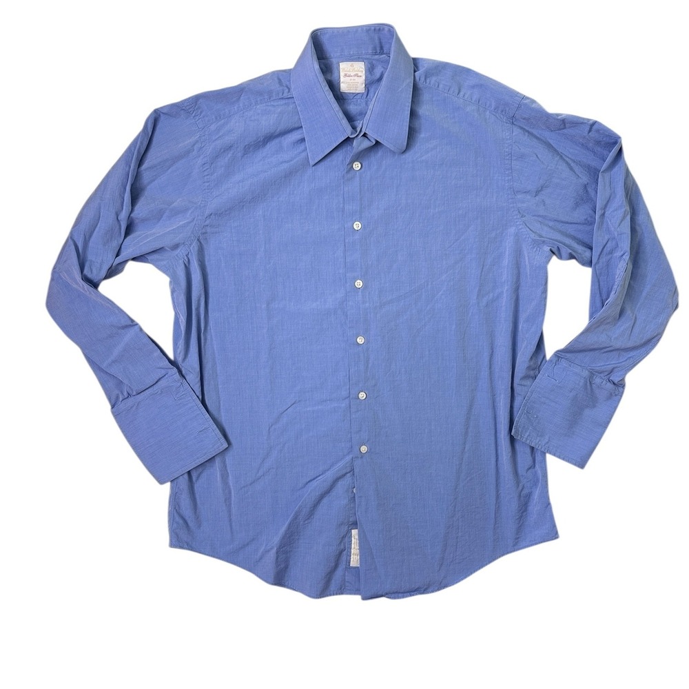 Brooks Brothers Golden Fleece Shirt Mens 17-33 Blue Cotton French Cuff USA Made